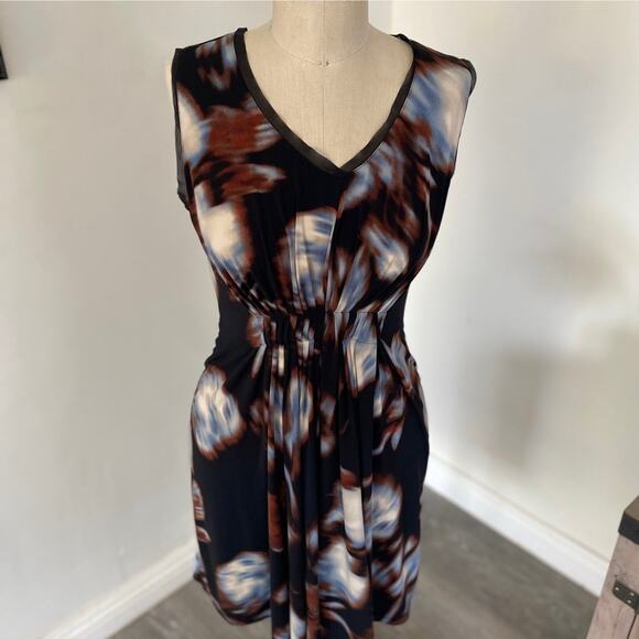 Simply Vera Vera Wang Brown Women's  V-Neck Body-con Mini Dress Petite XS - Picture 4 of 8